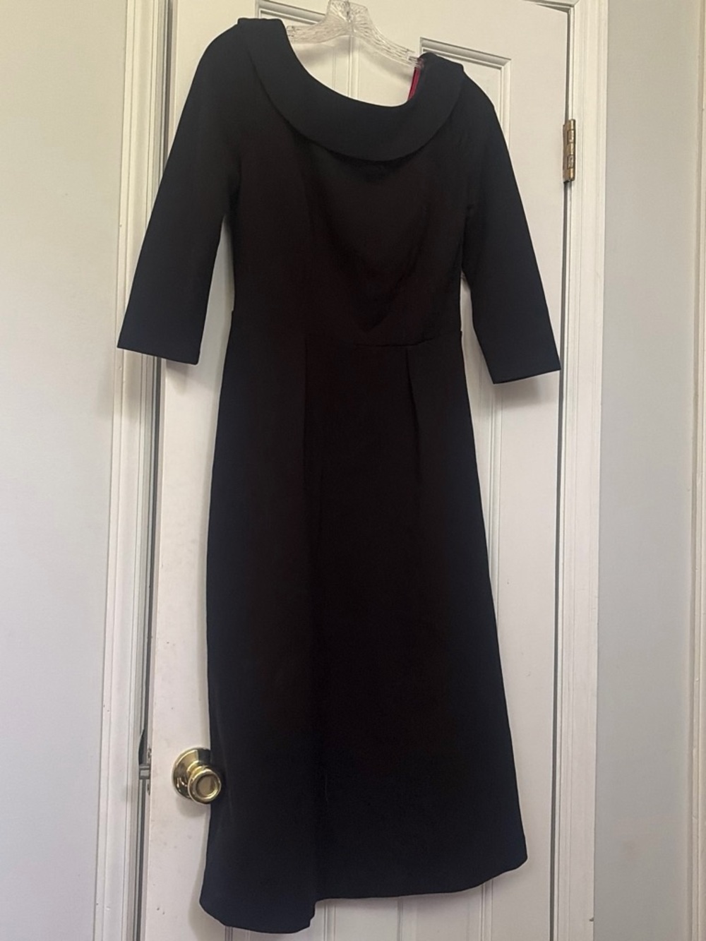 Classic Black Boden Midi Dress with Boat Neck